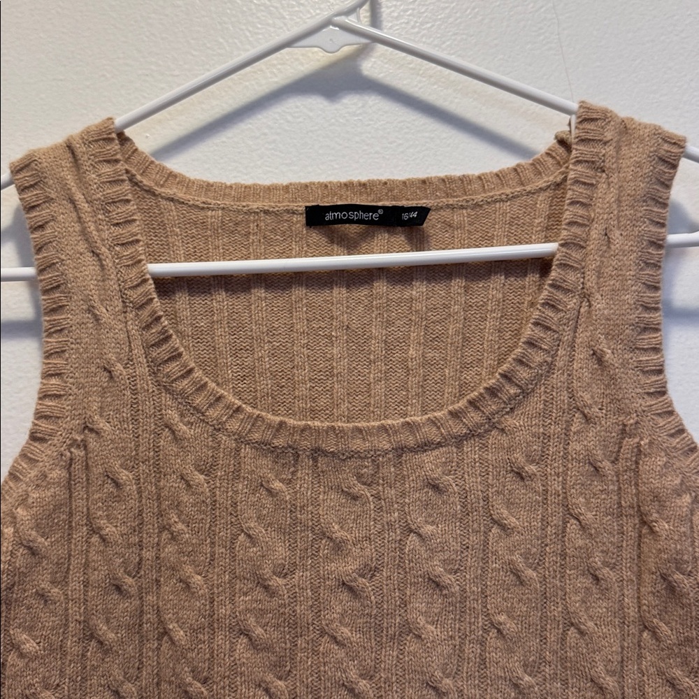 Atmosphere Ribbed Tan Sweater Top - Picture 2 of 4